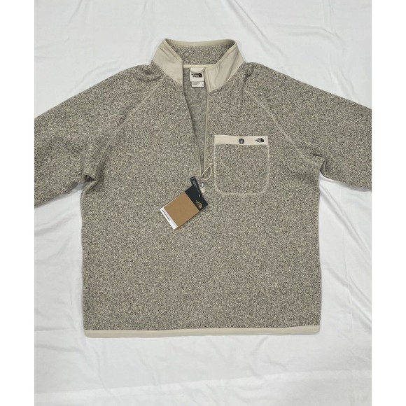 The North Face Jacket Half Zip Mock Neck Sand Stone Heather - Picture 3 of 3